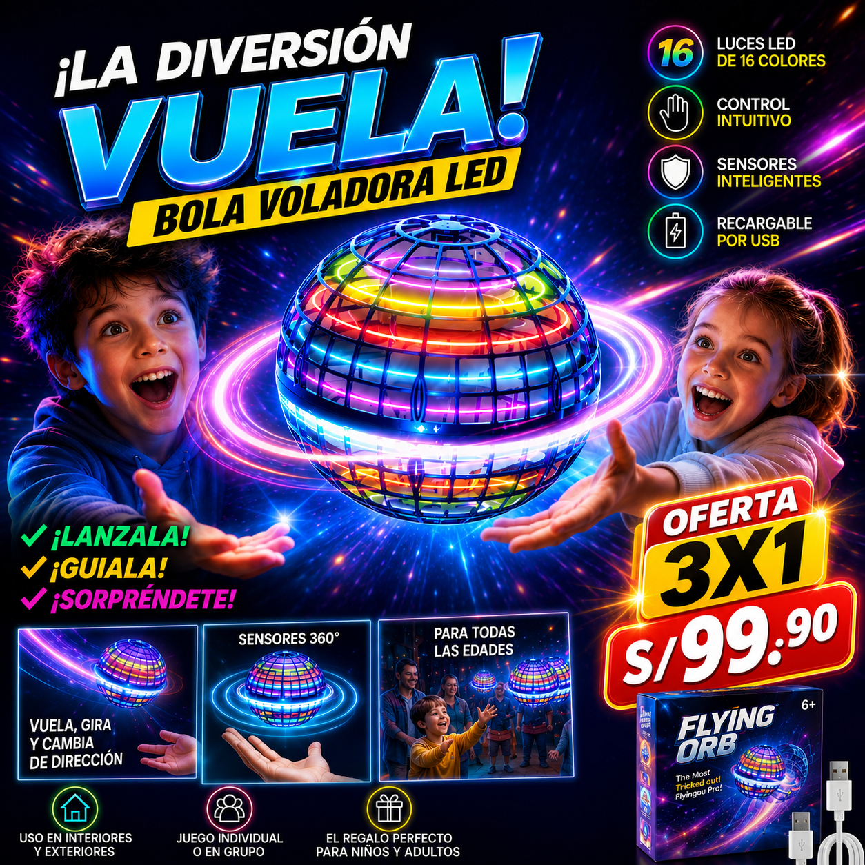 Mini Dron Bola Mágica OFERTA 3x1 | Diversión que desafía la gravedad