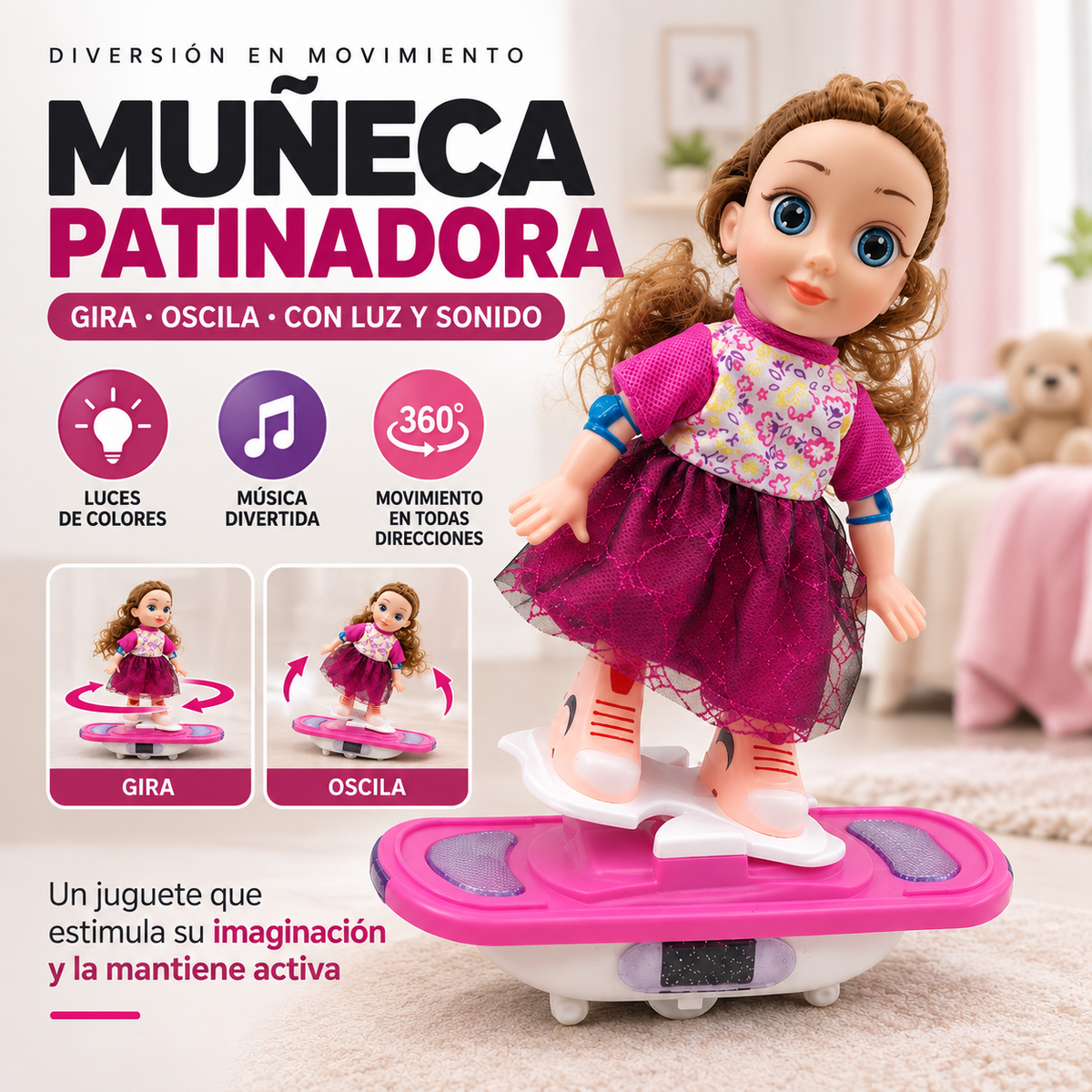 Muñeca con Patineta
