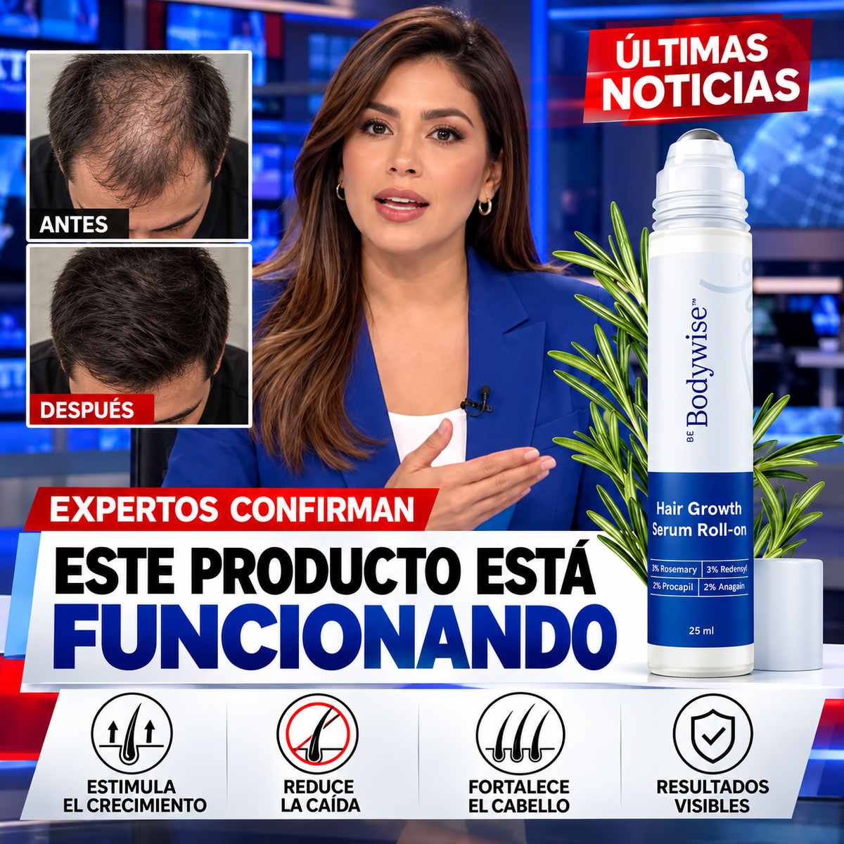 Bodywise Sérum Capilar para Fortalecer el Cabello y Estimular su Crecimiento
