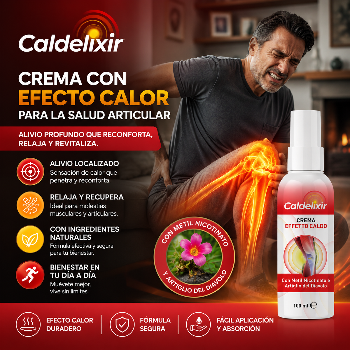 Caldelixir: Crema con efecto calor para la salud articular