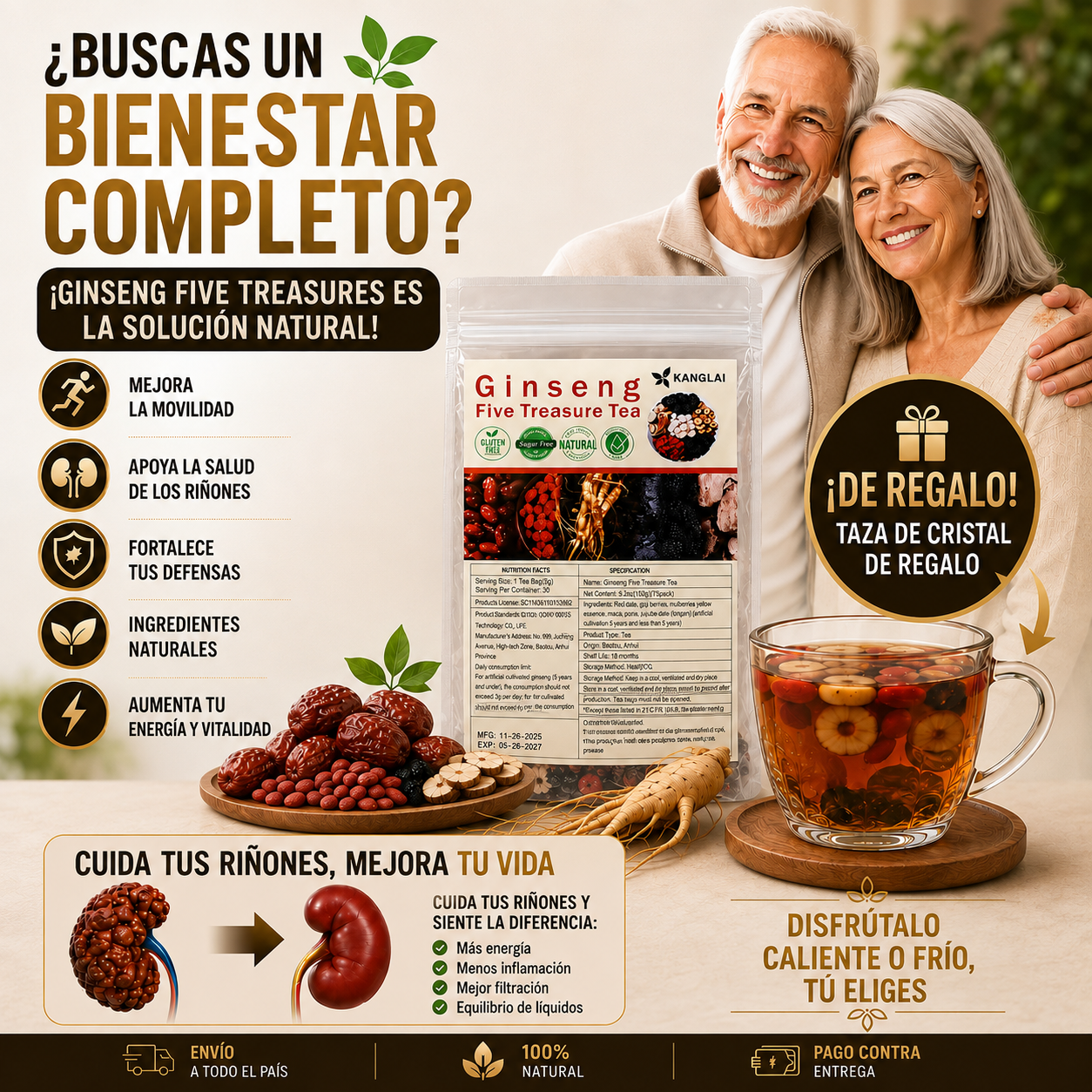 Ginseng Five Treasures – Cuida Tus Riñones Naturalmente