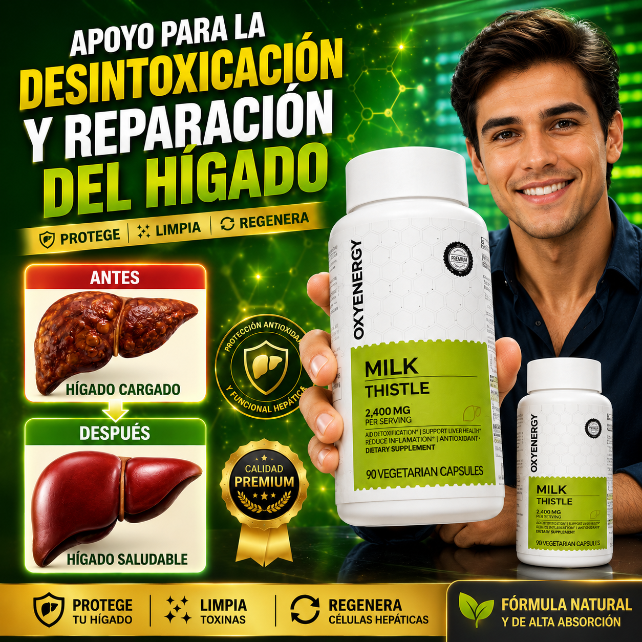 Milk Suplemento para Desintoxicar y Cuidar el Hígado | OFERTA PAGA 1 LLEVA 2