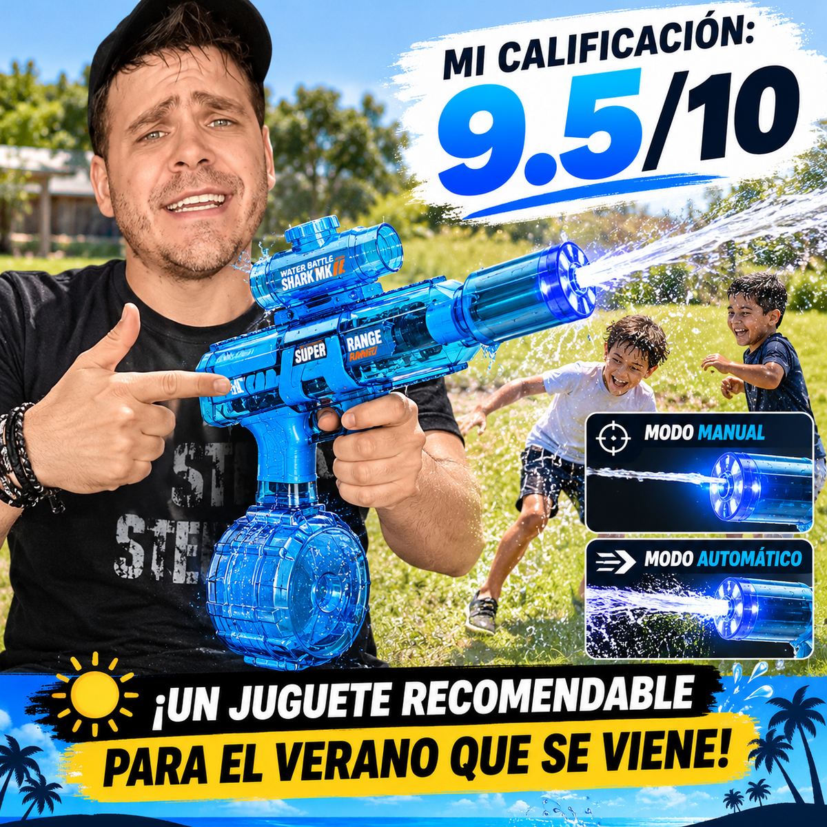 Pistola de Agua Eléctrica SHARK MK: Diversión Extrema para Este Verano!