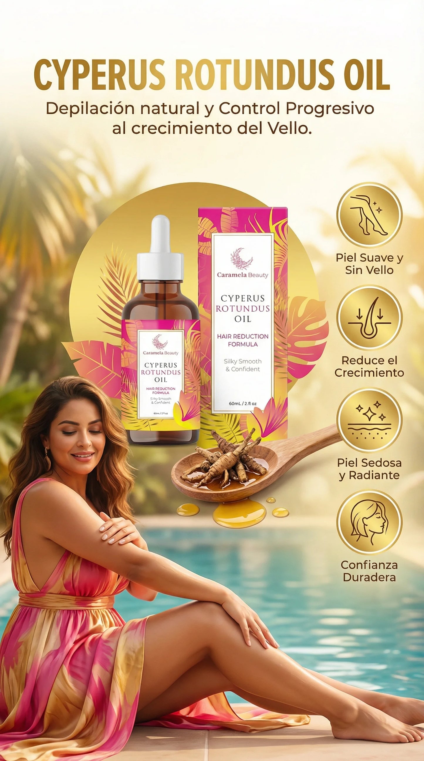 Cyperus Rotundus Oil | aceite anti bellos