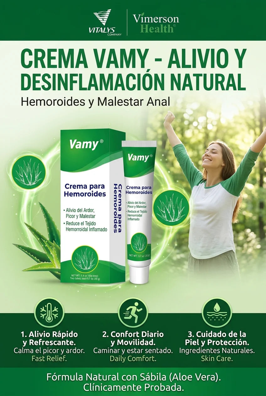 Crema VAMY - Alivio y Desinflamación natural para hemoroides