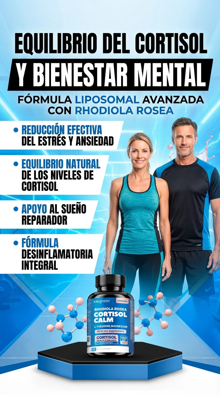 Cortisol Ashwagandha - Adiós Estrés, Equilibra tu Cortisol y Desinflama tu Cuerpo