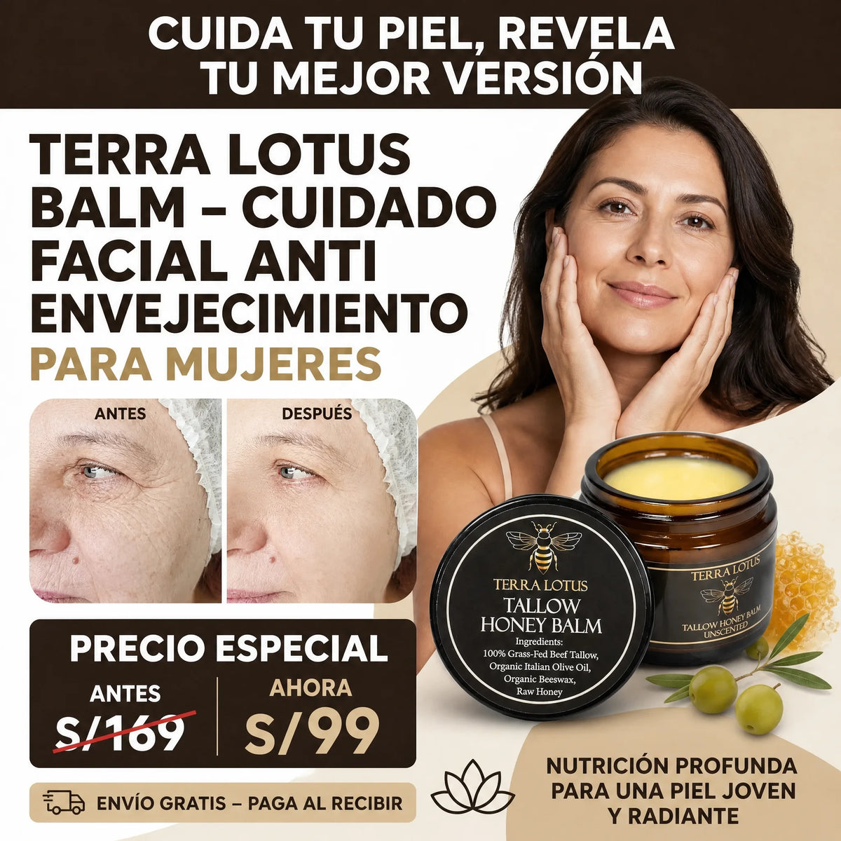 Terra Lotus Balm – Cuidado Facial Anti Envejecimiento para Mujeres