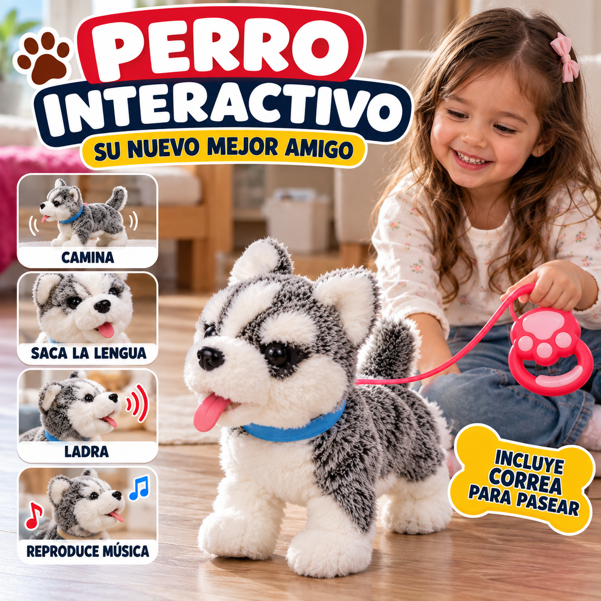 ¡Perrito Interactivo: El Compañero Que Camina, Ladra Y Divierte A Tus Pequeños!