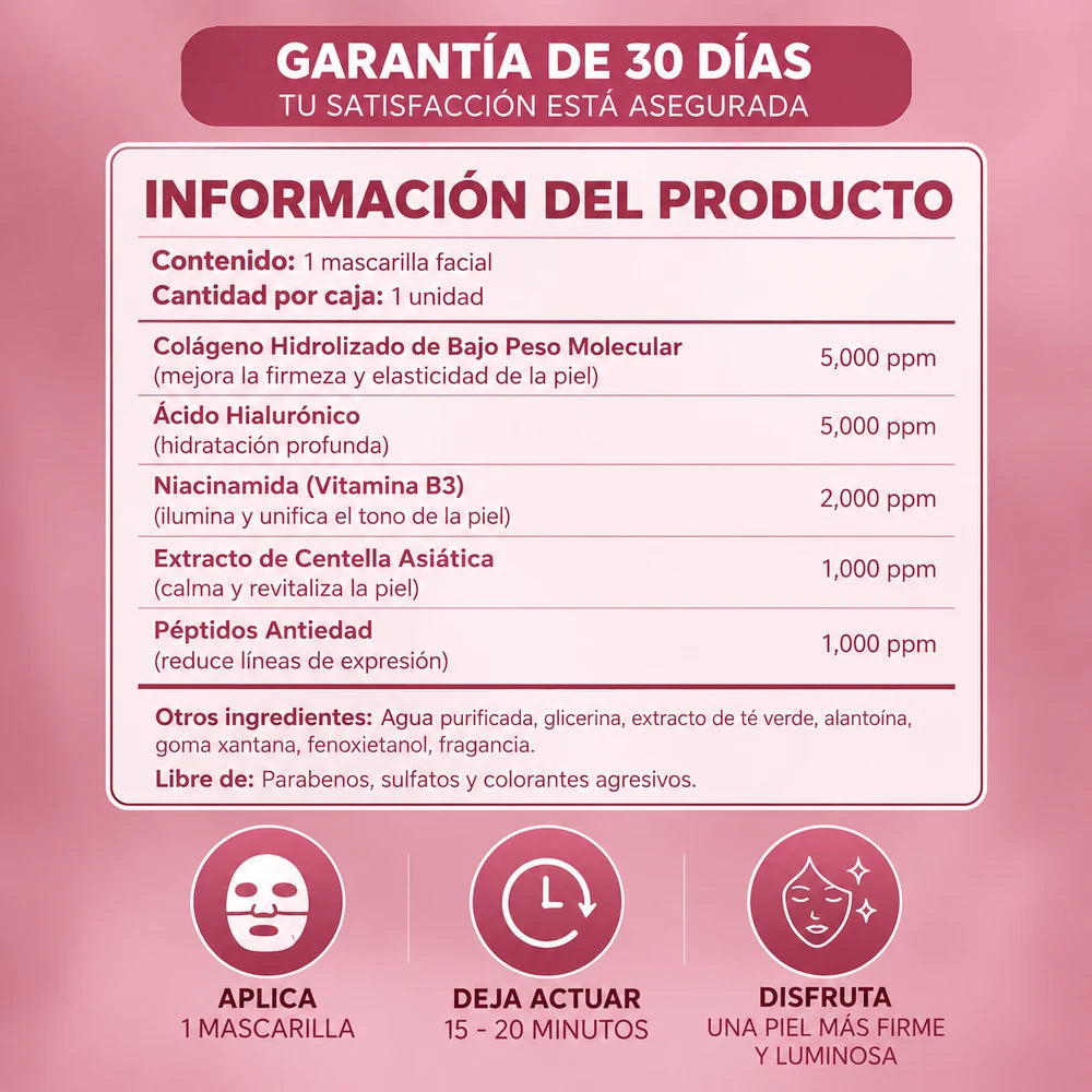 Mascarilla Anti-Edad: Colágeno Bioactivo