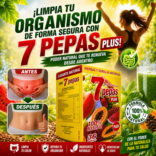 7 Pepas Plus | Fórmula Natural para Limpieza y Bienestar Intestinal