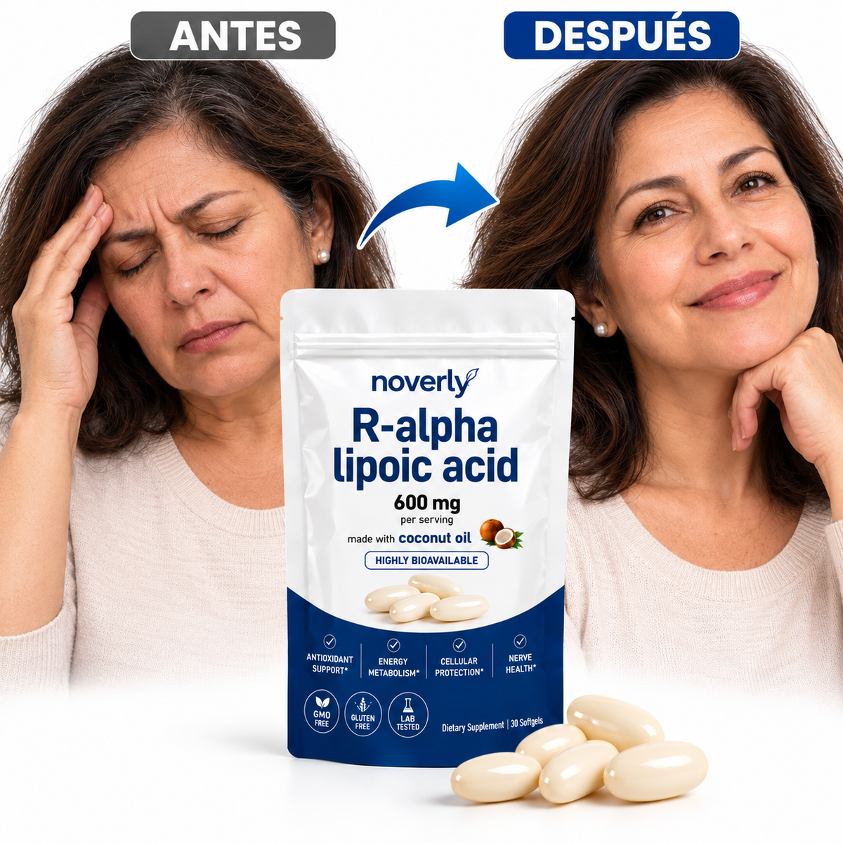 Ácido R-alfa lipoico de máxima potencia: apoyo nervioso