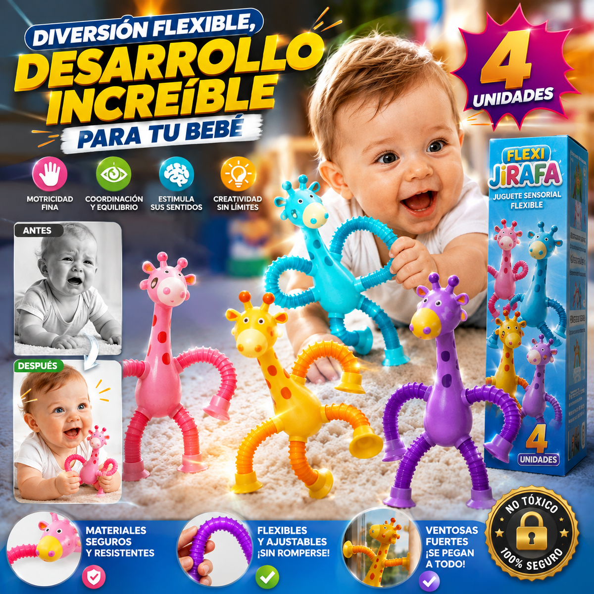 juguete sensorial y de motricidad para bebés y niños pequeños