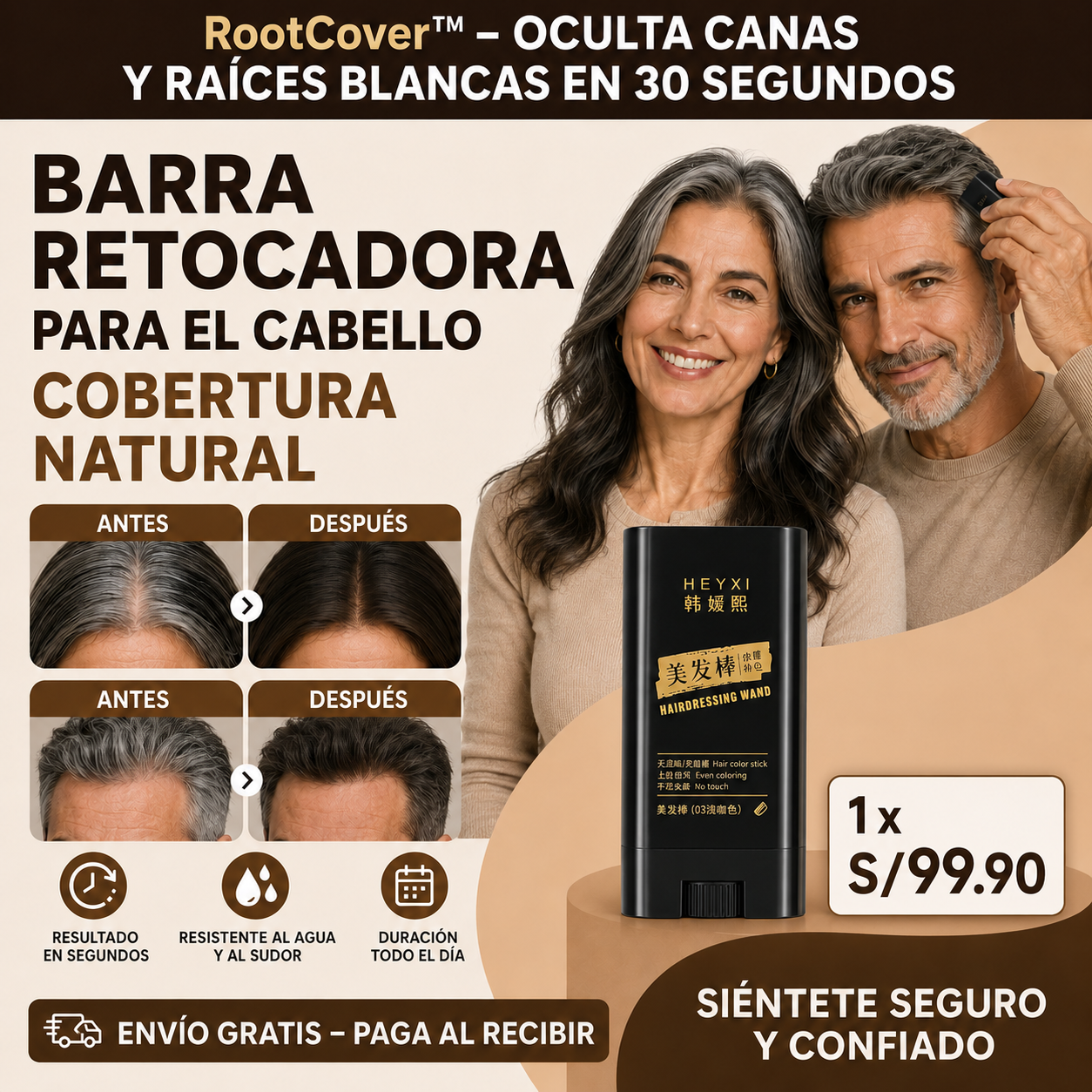 RootCover™ – Oculta Canas y Raíces Blancas en 30 Segundos