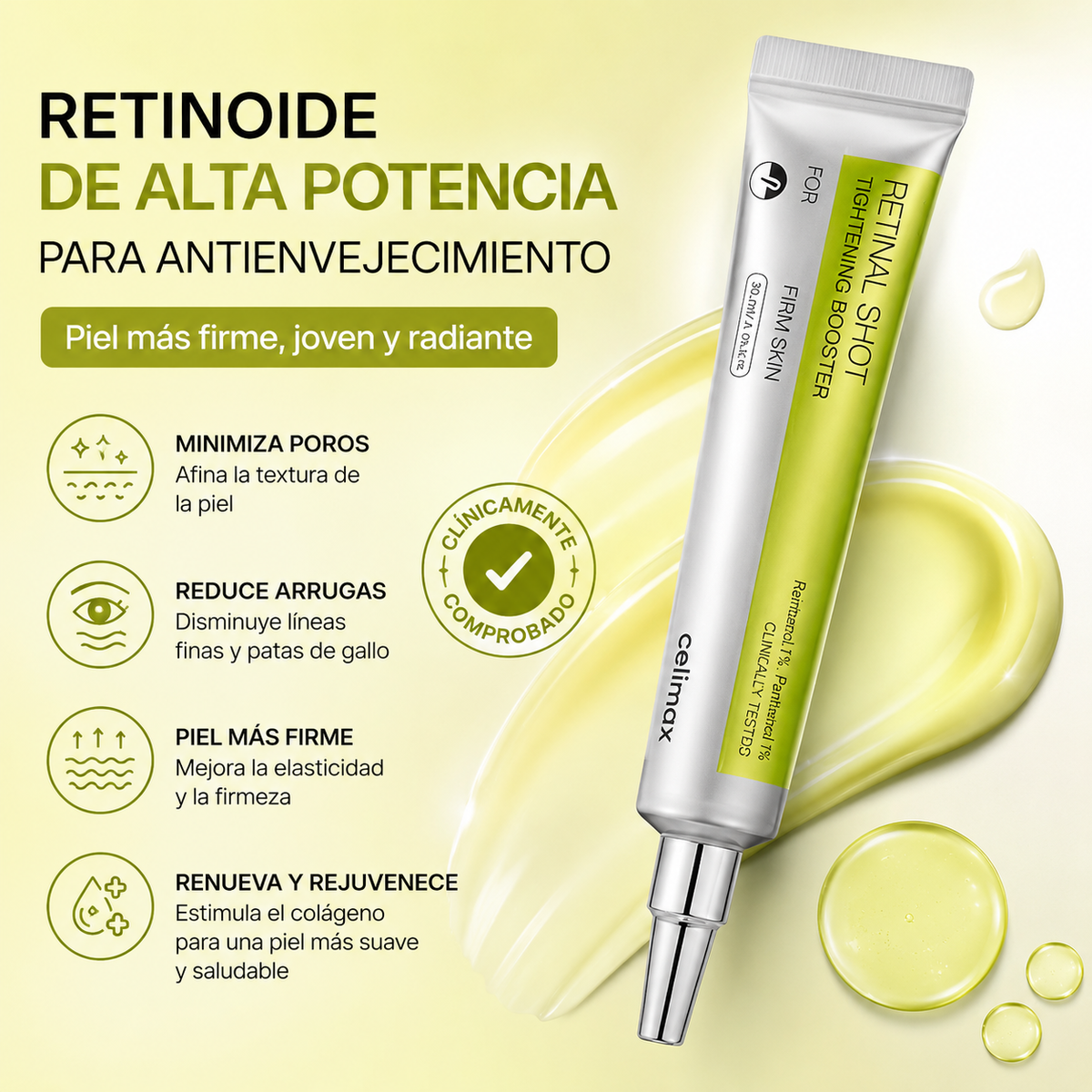 Retinal Shot -La Solución Avanzada Contra Arrugas y Poros Dilatados