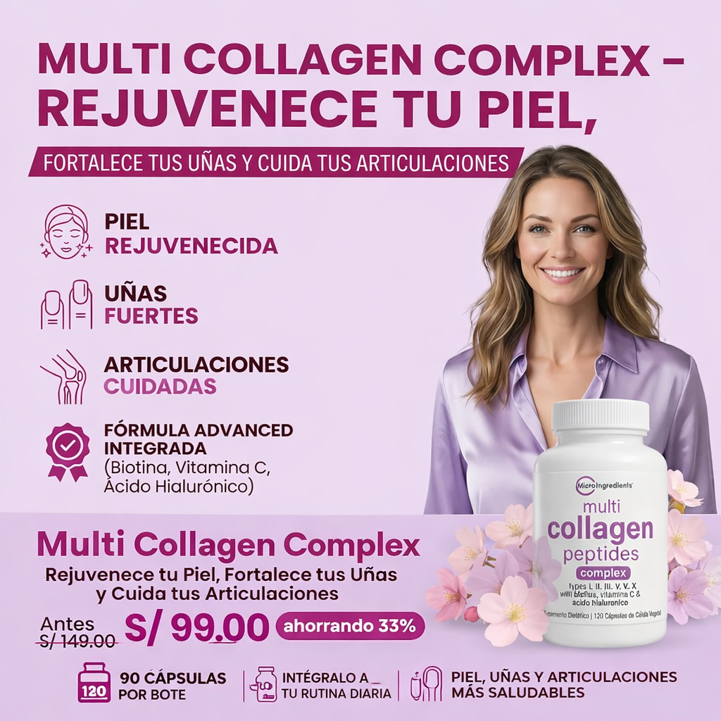 Multi Colágeno Hidrolizado con Peptidos - 90 Capsulas