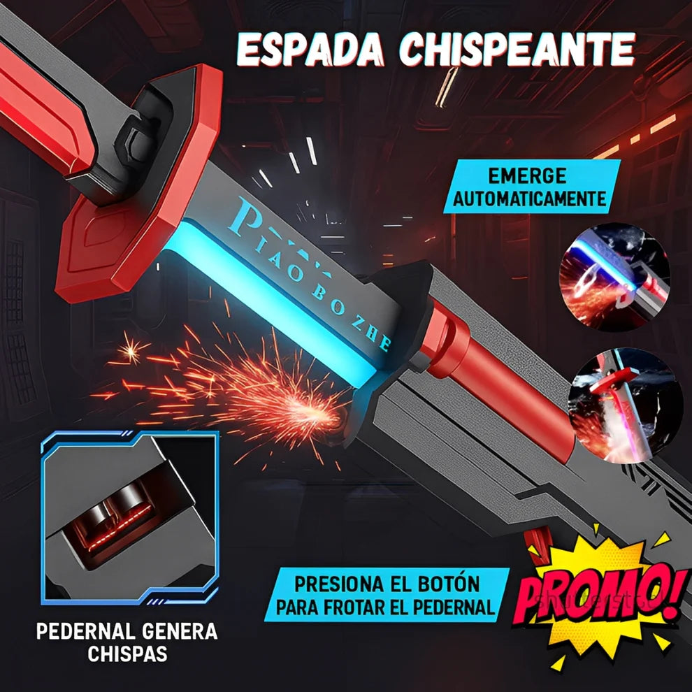 Espada LED con Humo y Chispas – Súper Realista