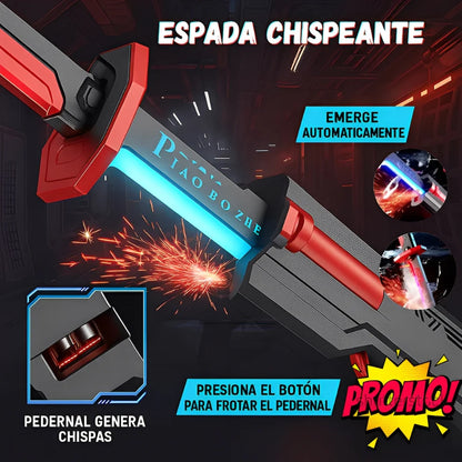Espada LED con Humo y Chispas – Súper Realista