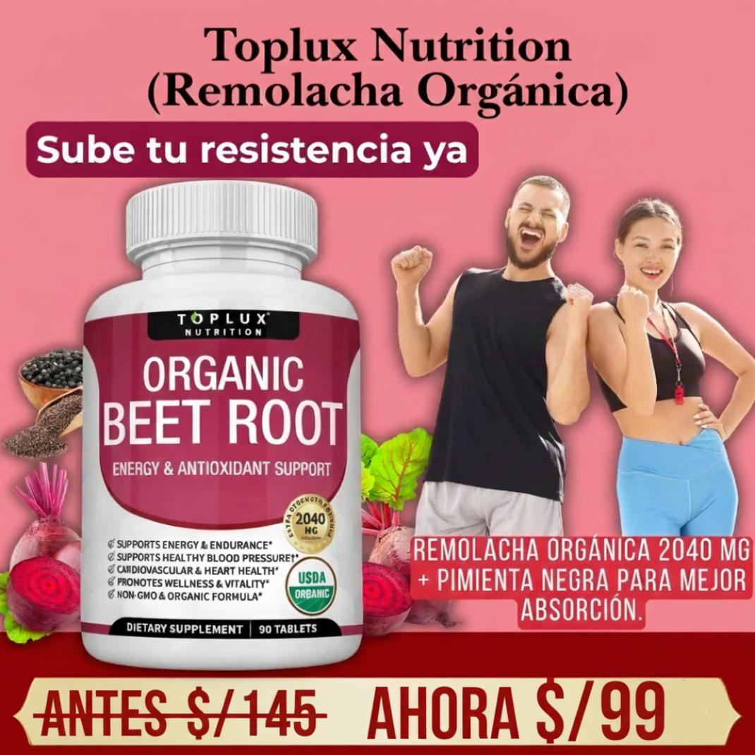 Organic Beet Root – Suplemento Natural para Mayor Fuerza y Rendimiento