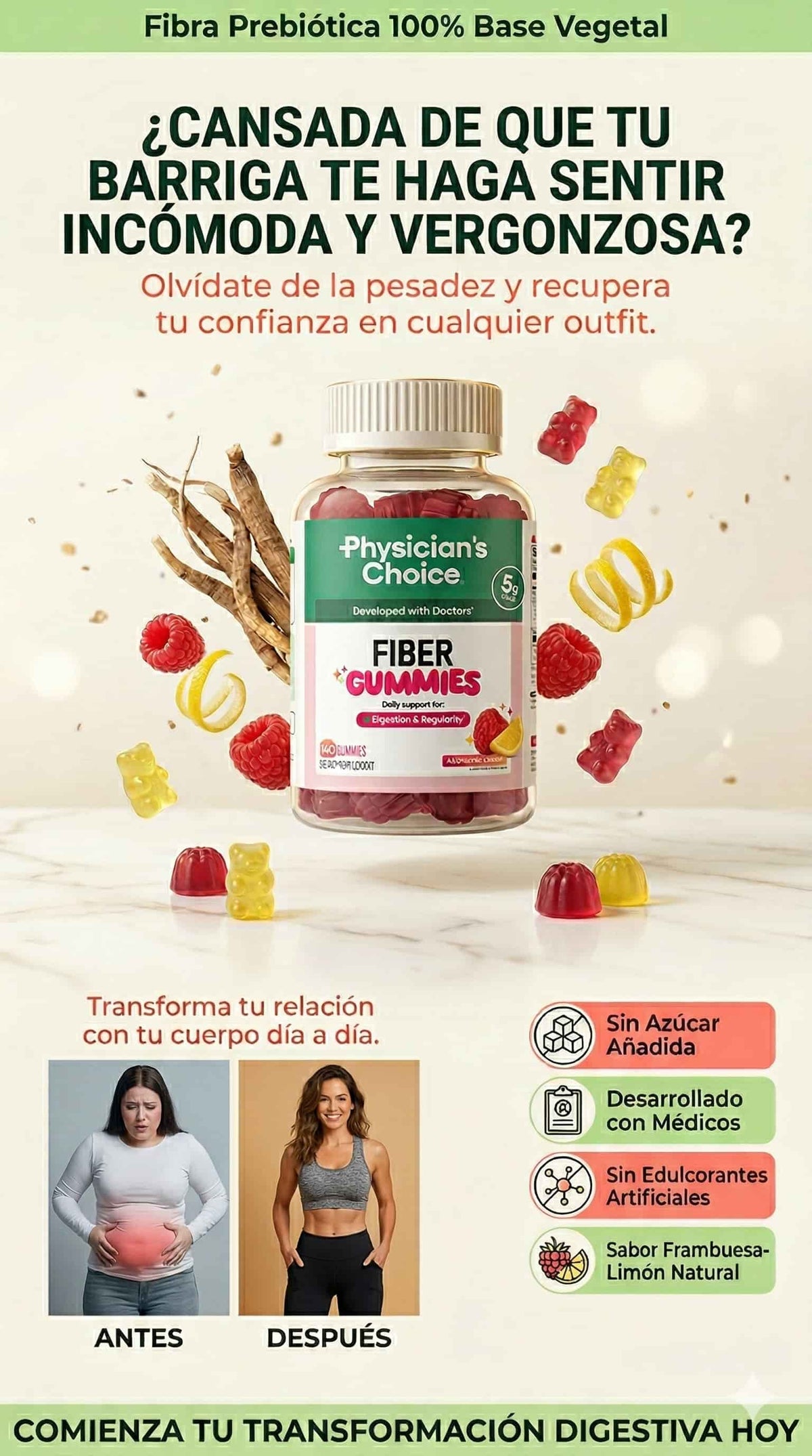 Fiber Gummies -  Tu intestino Feliz tu cuerpo en control