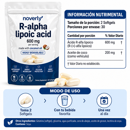 Ácido R-alfa lipoico de máxima potencia: apoyo nervioso