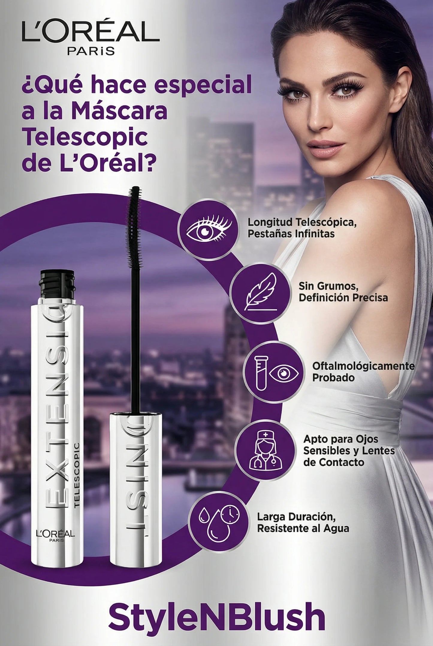 Pestañas Extra Largas y Definidas por 24 Horas – Telescopic Extensionist