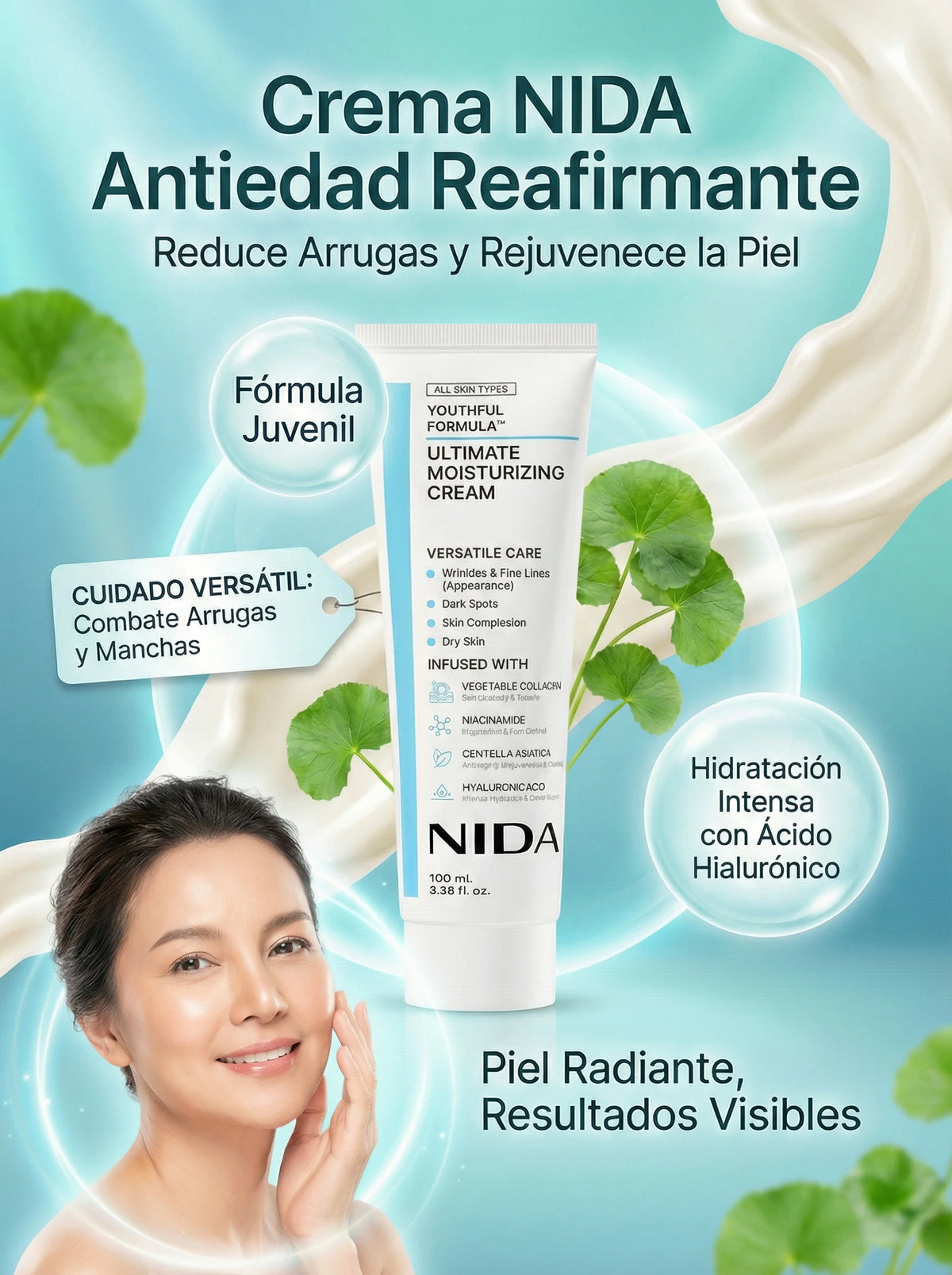 Crema NIDA Reduce Arrugas y Rejuvenece la Piel