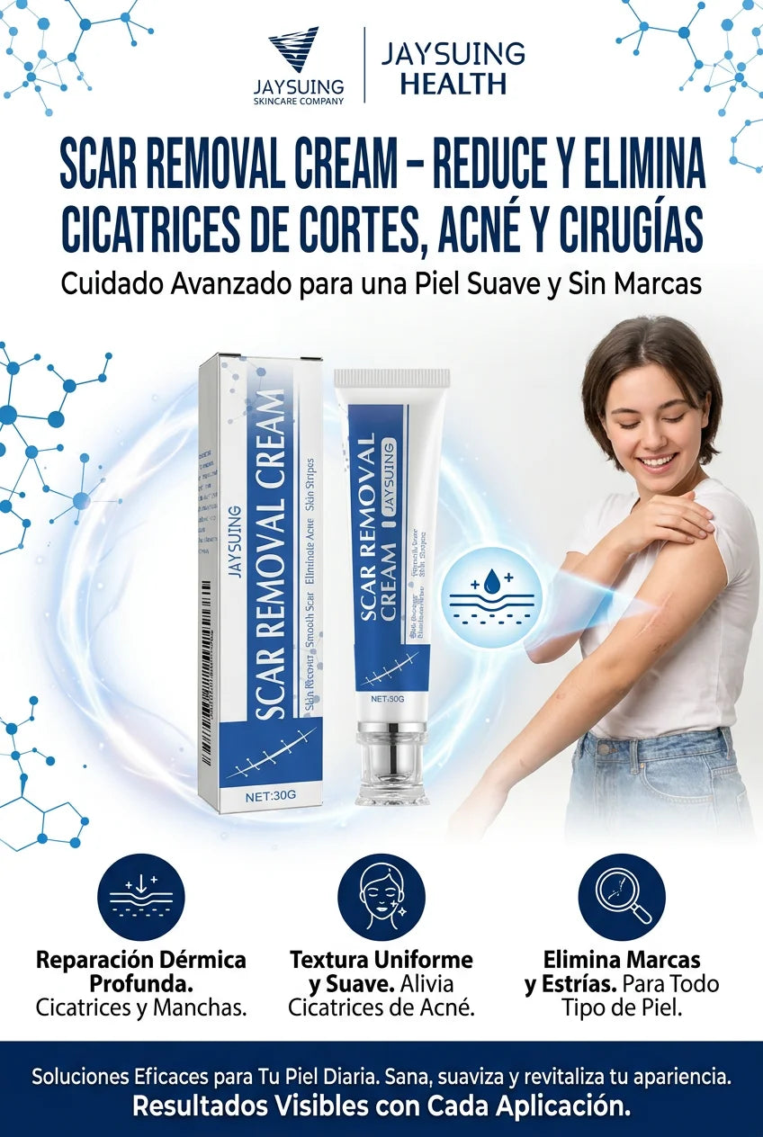 Scar Removal Cream – Reduce y Elimina Cicatrices de Cortes, Acné y Cirugías