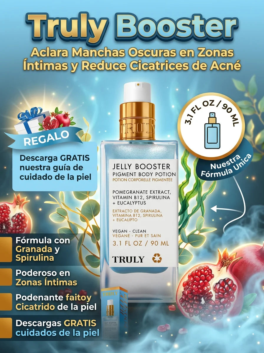 Truly Booster- Aclara Manchas Oscuras en Zonas Íntimas y Reduce Cicatrices de Acné