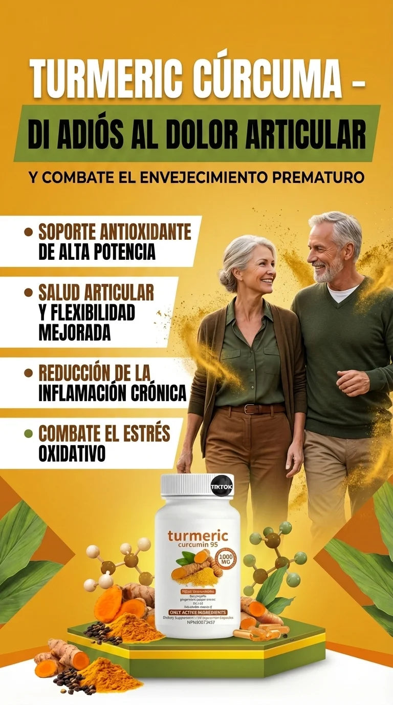 Turmeric Cúrcuma  – Di Adiós al Dolor Articular y Combate el Envejecimiento Prematuro