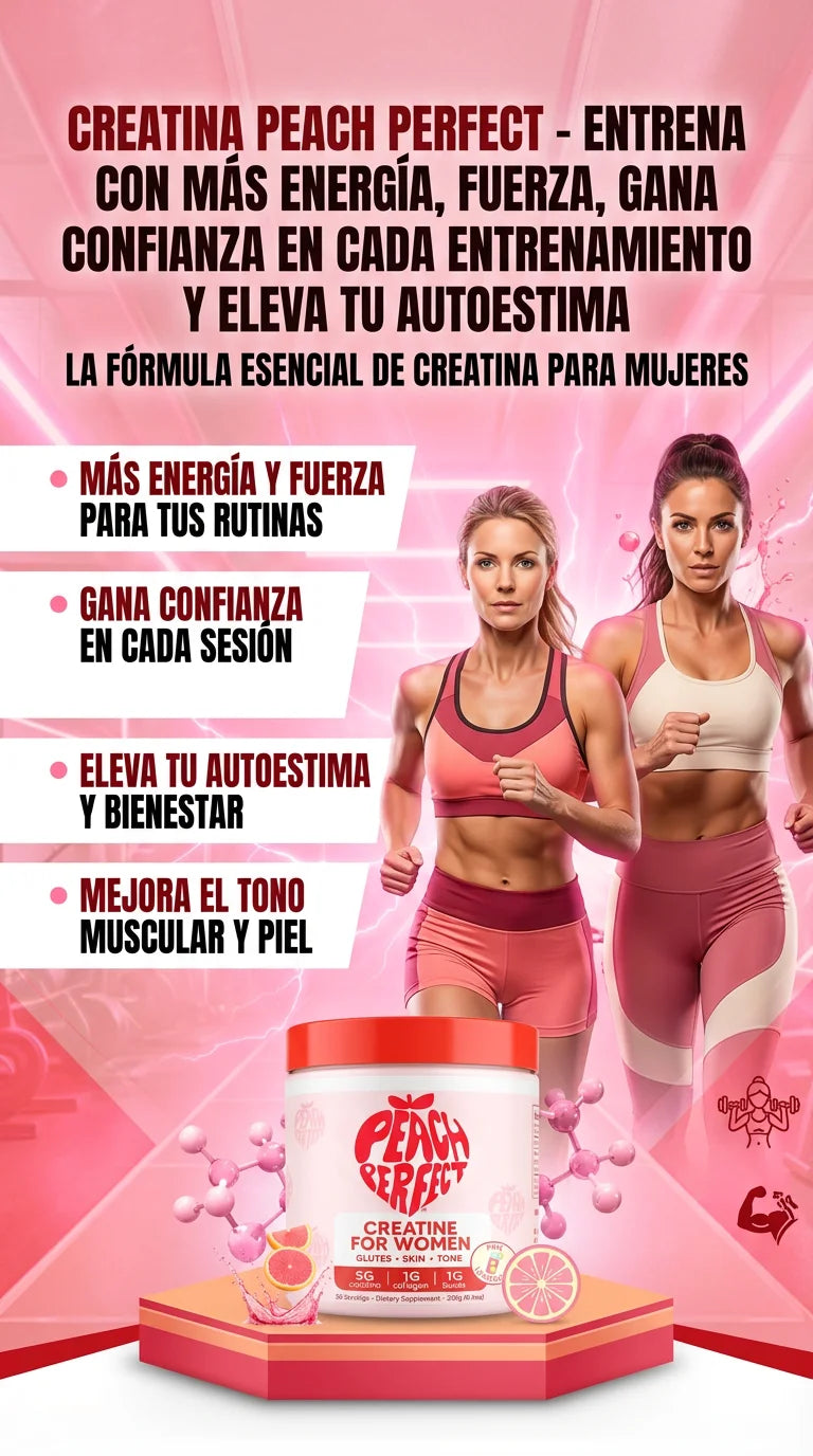 Creatina Peach Perfect - Entrena con Más Energía, Fuerza