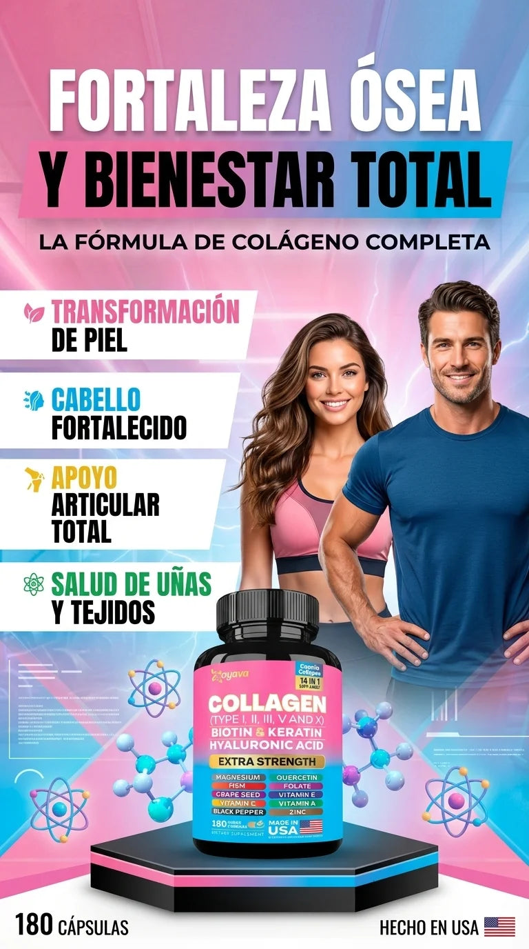 Collagen Tipos I, II, III, V y X – Transforma tu Piel, Fortalece tu Cabello y Cuida tus Articulaciones