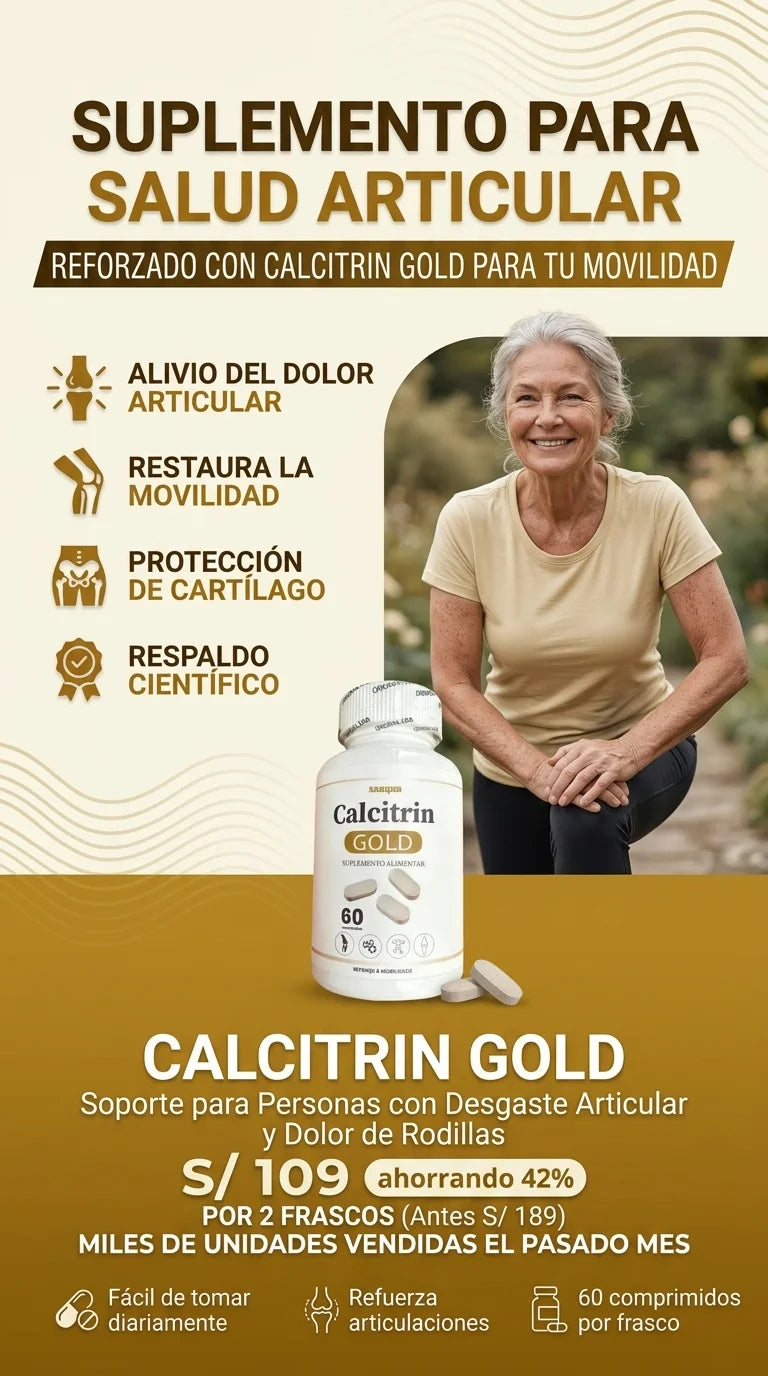 Calcitrin Gold – Soporte para Personas con Desgaste Articular y Dolor de Rodillas