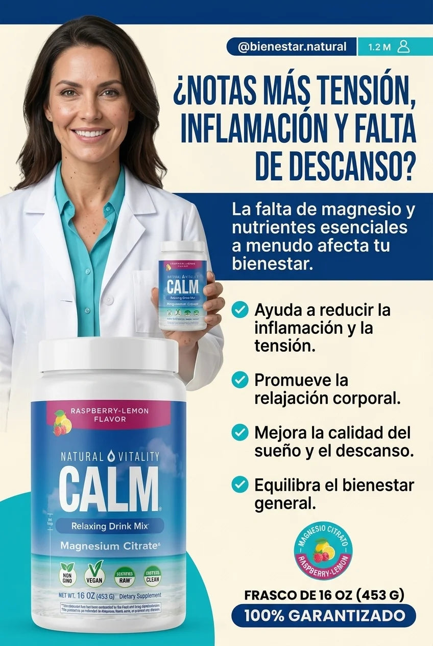 Calm en Polvo – Reduce la Inflamación, Relaja tu Cuerpo y Equilibra tu Bienestar Natural