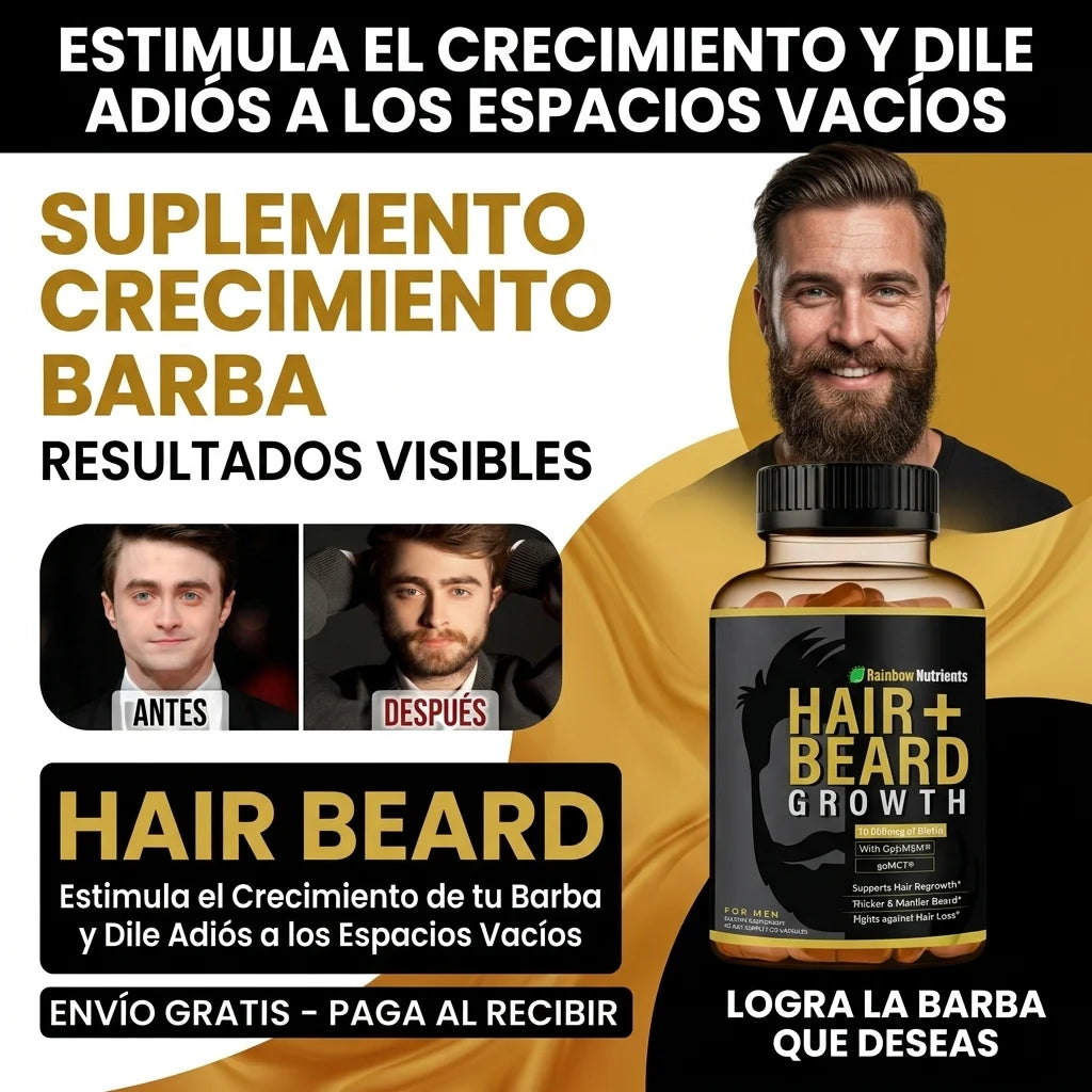 Hair Beard – Estimula el Crecimiento de tu Barba y Dile Adiós a los Espacios Vacíos