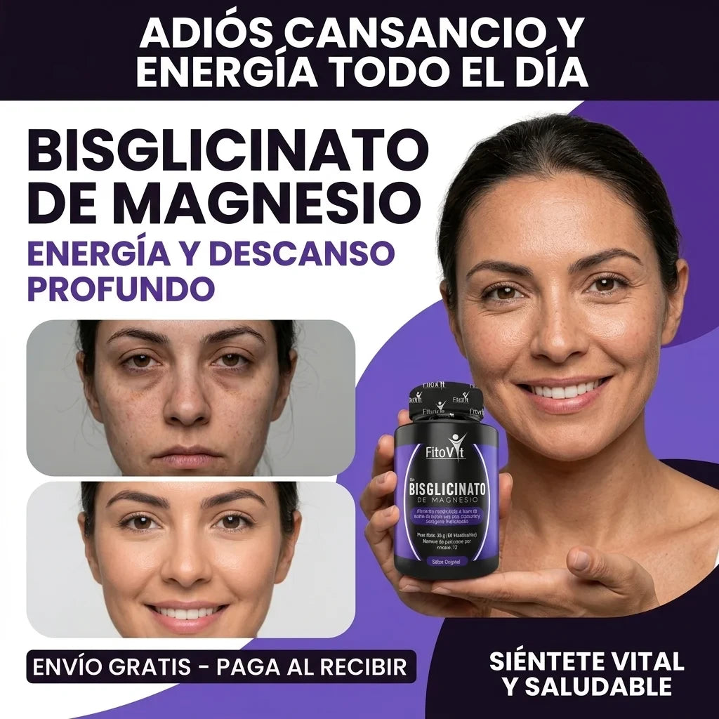 Bisglicinato de Magnesio, Adiós Cansancio ,Energía Todo el Día y Descanso Profundo
