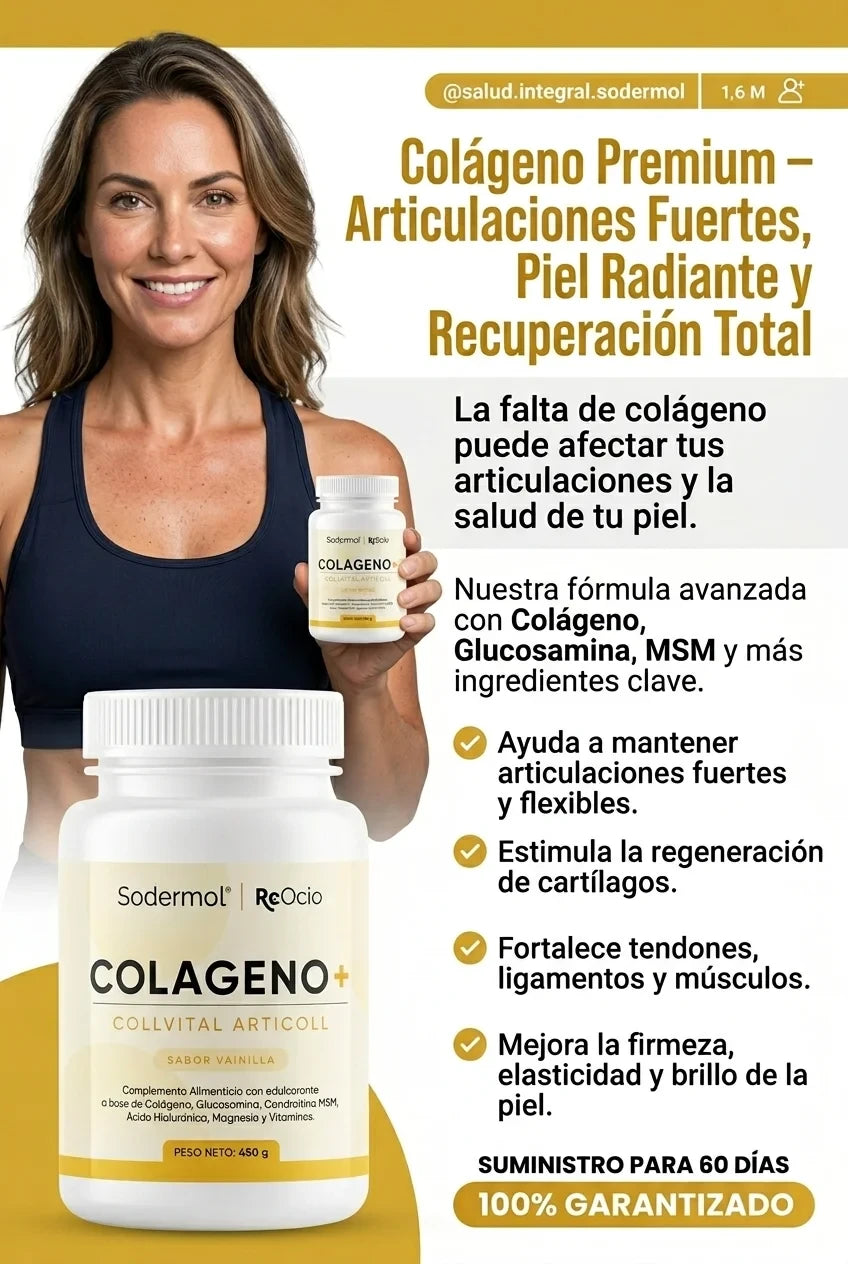 Colágeno Premium –  Articulaciones Fuertes, Piel Radiante y Recuperación Total