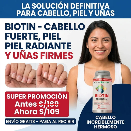 Biotin – Cabello Fuerte, Piel Radiante y Uñas Firmes
