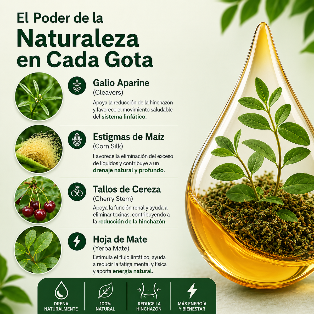 Gotas linfáticas desintoxicantes para reducir el edema, la hinchazón y la linfopatía. PAGA 1 LLEVA 1