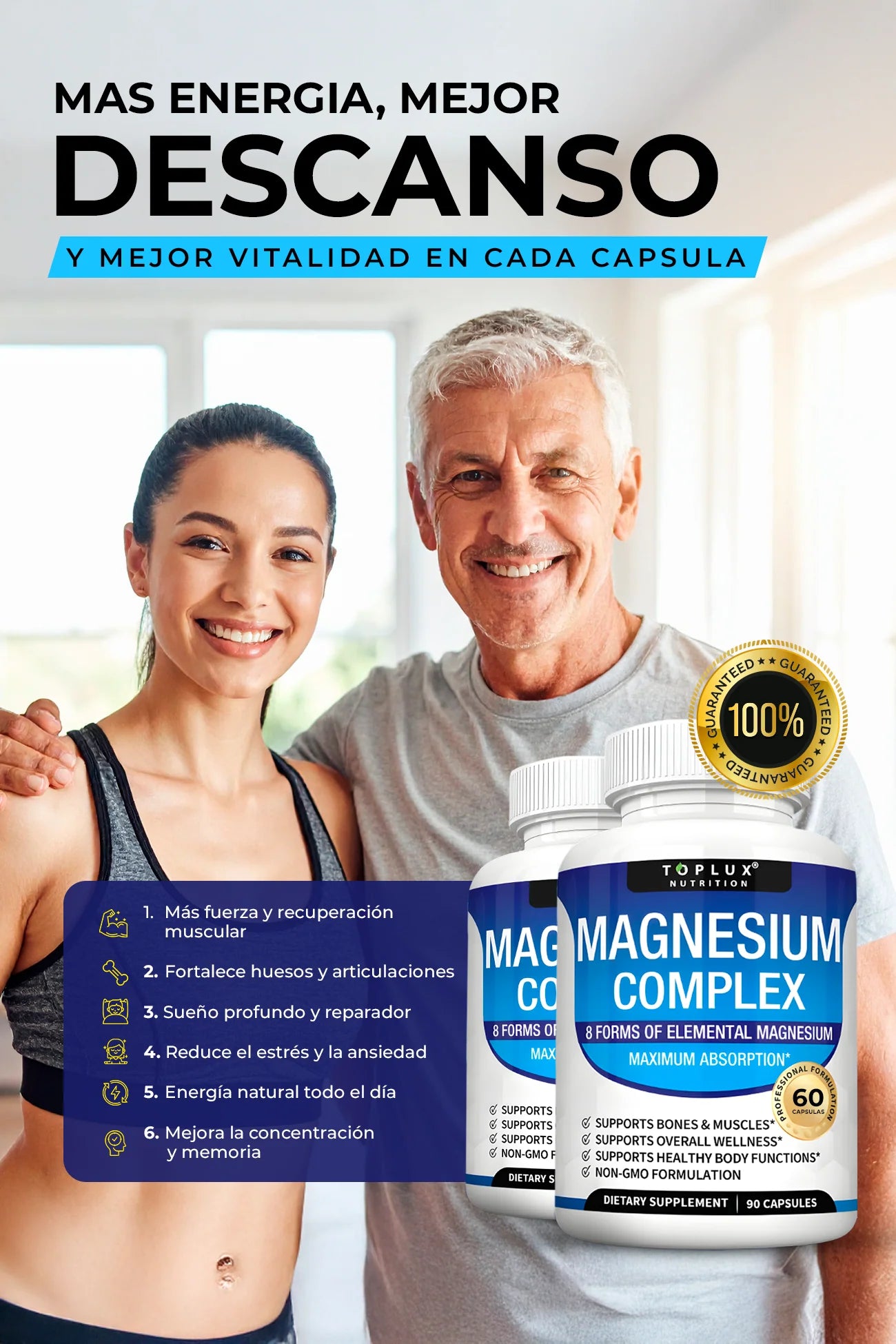 Magnesium Complex 8 en 1 - Energia, Vitalidad y Bienestar Total